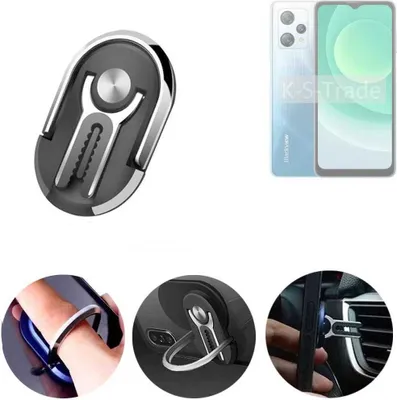 Produktbild von K-S-Trade 3in1 Smartphone-Ring Handy-Ring kompatibel mit Blackview A53 Fingerhalterung  Handyring Tischständer Lüftungsgitter-Halterung Tisch