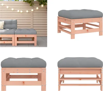 Produktbild von vidaXL Gartenhocker mit Kissen Massivholz Douglasie - Gartenhocker - Terrassenhocker - Outdoor Hocker - Garten Fußhocker