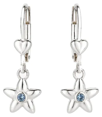 Produktbild von Blumen-Ohrhänger aus 925 Silber, Zirkonia, für Kinder