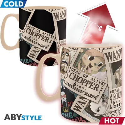 Productafbeelding van ONE PIECE - Mok met warmtegevoelige print - 460 ml - "Wanted" - verpakt in een kartonnen doos