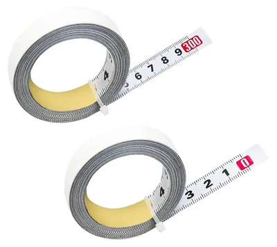 Produktbild von Selbstklebendes Maßband 3 m, 2 Stück, Stahl, für Holzarbeiten