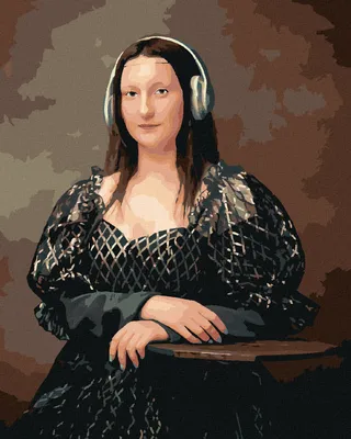 Produktbild von Zuty - Malen nach Zahlen - MONA LISA MIT KOPFHÖRER, 40x50 cm, ohne Keilrahmen