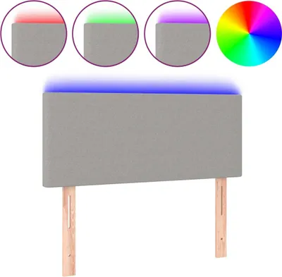 Obrázok produktu pre vidaXL LED čelo postele Light Grey 100x5x78/88 cm Látka