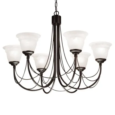 Zdjęcie produktu dla Żyrandol Carisbrooke czarny 6xE14x60W metal wym:207,5x61x61cm IP20 Elstead