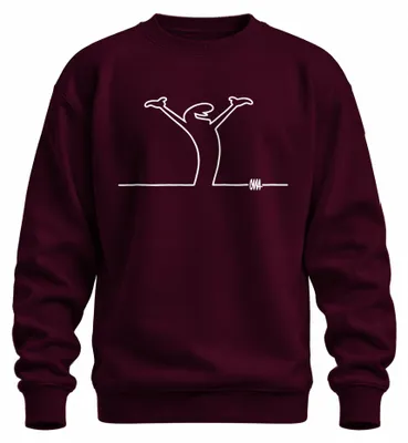 Produktbild von La Linea Balum Strichmännchen Zeichentrick Osvaldo Cavandoli Sweatshirt Pullover, Burgundy, M