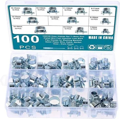 Produktbild von Famanu Schlauchschellen Set 100 Stück - 10 gängige Größen