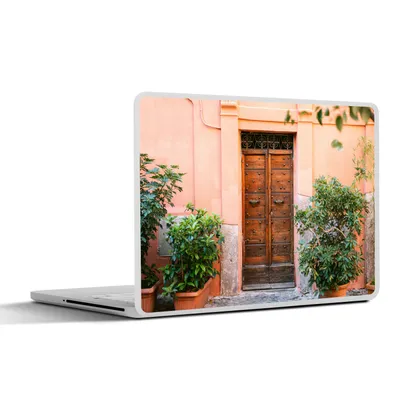 Produktbild von MuchoWow® Laptop Aufkleber Sticker Cover Tür - Holz - Pflanzen - Grün 40x30 cm - Laptop Dekoration - Selbstklebend