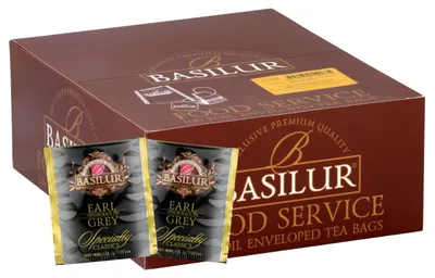 Obrázok produktu pre Čierny čaj Basilur Earl Grey, vrecká – 100 ks x 2 g