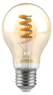 Immagine prodotto di V-TAC VT-2154 Lampadina LED 4W E27 A60 filamento spirale vetro Ambrato bianco caldo 1800K