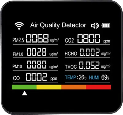 Obrázok produktu pre Inteligentný merač kvality vzduchu 14 v 1 HCHO PM2,5 VOC Detektor teploty vlhkosti WiFi Tester kvality vnútorného vzduchu pre aplikáciu Tuya APP