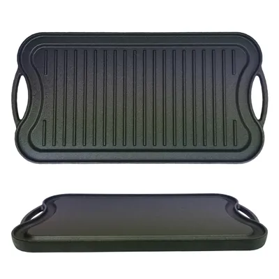 Produktbild von Gardenko Gusseiserne Grillplatte 51x26 cm, 5,5 kg für Gasgrill, Holzkohlegrill - schwer & langlebig