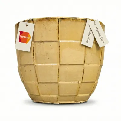 Produktbild von Pflanzkübel EGG POT Bronze mit Relief - Frostfeste Keramik - Handarbeit - Versch. Größen