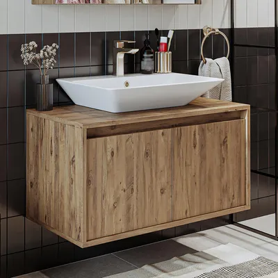 Image de Ensemble de meubles de salle de bains Roomart ATLANTIC-85, 2 pièces, 85 cm de large, chêne