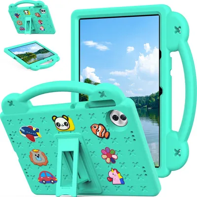 Produktbild von Schutzhülle für Honor Pad 10 12,1 2025 Niedliche Hülle für Kinder, Stoßfest mit Griff und Ständer Grün