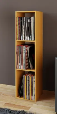 Produktbild von VCM Holz Schallplatten Regal | Stand Regal mit 3 Fächer für 100 Schallplatten | Maße: H. 107 x B. 34 x T. 30 cm - Platto