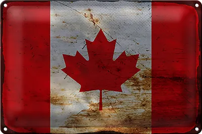 Produktbild von Blechschild Flagge Kanada 40x30cm Flag of Canada Rost