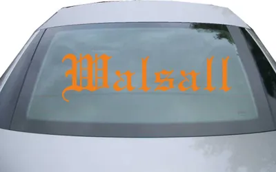 Produktbild von Indigos UG - Aufkleber Heckscheibe & Motorklappe DE6682 - orange - 600x171 mm - Walsall - Auto Scheiben Fenster Heckklappe Tuning Racing JDM - Die cut