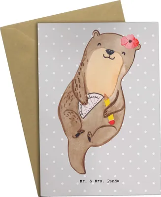 Produktbild von Mr. & Mrs. Panda valentinstagskarte Bauzeichnerin Herz - Grau Pastell - Geschenk, osterkarte, Glückwunschkarte, glückwunschkarten, weihnachtskarten, einladungskarten