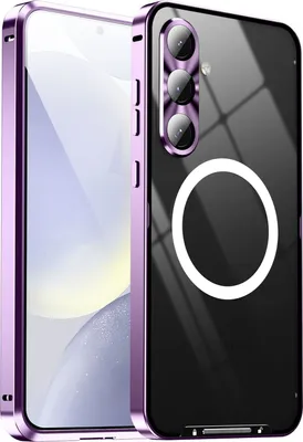 Image de Coque de protection magnétique Magsafe en métal pour Samsung Galaxy S24 FE 5G, couleur violette