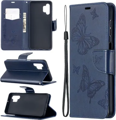 Zdjęcie produktu dla Etui na telefon komórkowy König Design kompatybilne z Samsung Galaxy A32 5G z syntetycznej skóry - Niebieskie etui na telefon komórkowy