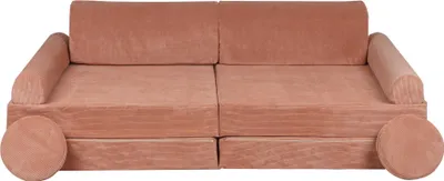 Produktbild von MeowBaby® Slimcord Kindersofa Couch Kinderpolstermöbel Stoffsofa, Kordsamt, Ziegel
