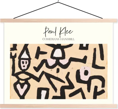 Produktbild von MuchoWow® Textilposter Komödianten Handzettel - Paul Klee - Alte Meister 60x45 cm mit holzfarbenen Rahmen - Bild