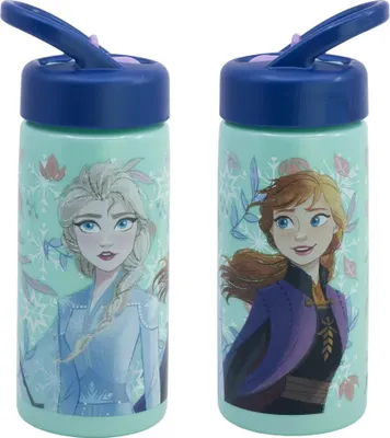 Produktbild von Disney Die Eiskönigin Elsa Anna Kinder Trinkflasche Flasche mit Halm 410 ml