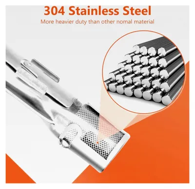 Produktbild von 4 Stück 49,5 cm Grillbrenner für Weber Genesis 300, Genesis E330 E320 E310 S310 S320 S330 Gasgrill mit Frontbrennerknöpfen aus Edelstahl 304