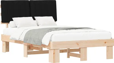 Obrázek produktu pro Rám postele s čalouněným čelem s čelo Černá 120 x 190 cm