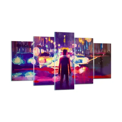 Produktbild von Bilder auf glas - futuristisch Grafik Stadt Beleuchtung - 160x85cm - Glasbilder - Wandbilder - Kunstdruck - Wanddekoration aus Glas - Glas Bilder - Wandbild auf Glas - GEA160x85-3189