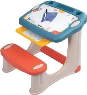 Image de Pupitre Magique Smoby, 12 Accessoires Inclus, Surface de Dessin Effaçable, Dès 2 Ans
