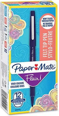 Image de PAPER MATE Feutre Flair M boîte de 12 Navy blue