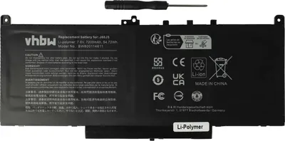Produktbild von vhbw Akku kompatibel mit Dell Latitude E7270 N015L72701780CN, E7270 N016L72701540CN, E7270 N012L72701580CN Notebook (7200 mAh, 7,6 V, Li-Polymer)