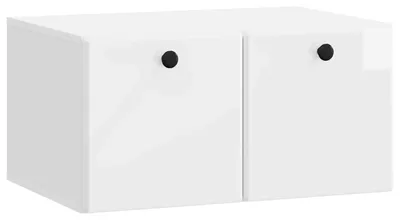 Image de Meuble TV mural 59,5 x 41 x 30 cm Blanc brillant