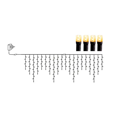 Produktbild von LED Eisregen Lichterkette 960er golden warmweiß 2390x55cm Kabel schwarz 594-21-1