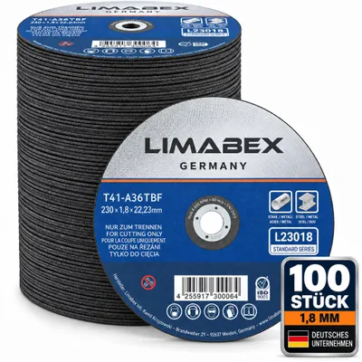 Produktbild von Trennscheiben 230 x 1.8 mm Metall Stahl Edelstahl INOX Rohre Profile Träger Bleche Stangen 100 Stück