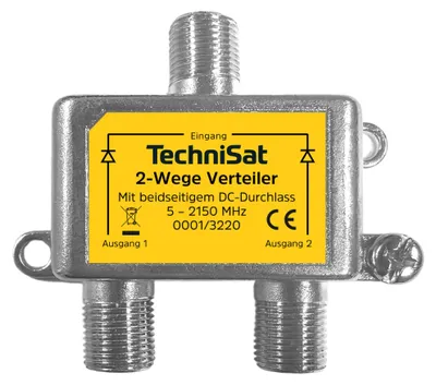 Produktbild von TechniSat 2-Wege-Verteiler, 5–2150 MHz, Sat Signal Splitter