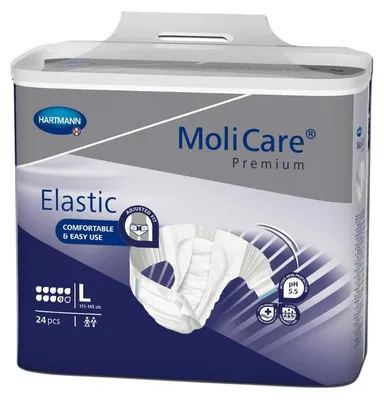 Produktbild von HARTMANN MoliCare Premium Elastic super maxi 9 Tropfen Karton Hüft-/Bauchumfang 115-145 cm, Gr. L 3x