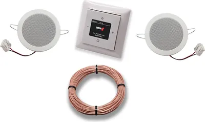 Produktbild von Busch Jäger DAB+ (DAB plus) Unterputz Unterputzradio 8215 U – 101 (8215U-101) alpinweiß Komplett-Set Balance SI + 2 x Deckenlautsprecher / Einbaulautsprecher + 20 Meter Lautsprecherkabel 2x0,75 mm