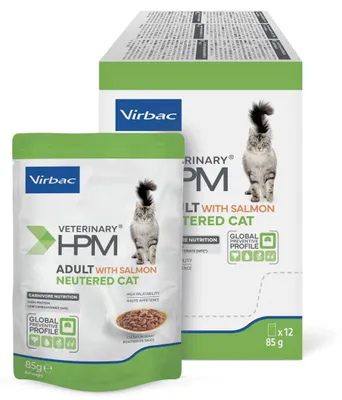 Zdjęcie produktu dla Virbac Adult Neutered Cat With Salmon 12x85g Mokra Karma Weterynaryjna z Łososiem Dla Kotów Kastrowanych
