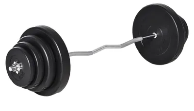 Immagine prodotto di Set Bilanciere 140 cm Barra Curva in Acciaio con 8 Dischi Peso Regolabile 70 Kg