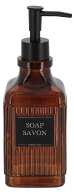 Produktbild von Tendance Seifenspender Paris - 500 ml - braun - transparent - Glas - H 22 x T 8 cm - Seifenspender