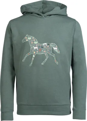 Immagine prodotto di Felpa con cappuccio HKM Judy per bambini, colore: verde scuro, taglia: 110/116