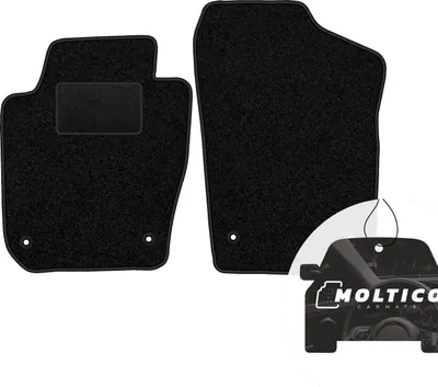 Immagine prodotto di moto-MOLTICO Tappetini anteriori per auto Velours Tappetini per auto neri Set di tappetini per auto 2 pezzi adatto per Seat Ibiza IV Skoda Fabia 3