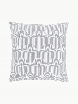 Produktbild von Westwing Dekorative Kissenhülle 45x45cm Boho Grau Weiß