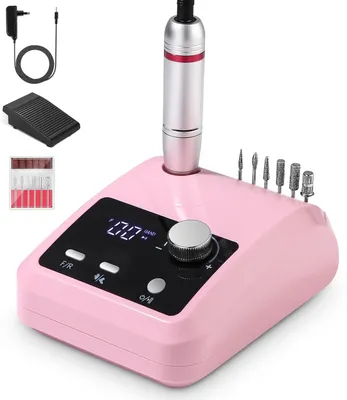 Produktbild von Nagelfräser, Nagelfeile Elektrisch, Nagelpflegegerät, Nail Drill, Maniküre & Pediküre Set, für Gel-, Acryl-, Natur- & Kunstnägel, mit Hand-/Fußpedal