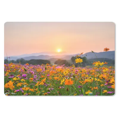 Produktbild von MuchoWow® Mauspad Mousepad Blumen - Sonnenuntergang - Berg 27x18 cm - Mousepads - Maus Mat - Pad - Mausunterlage - Büroartikel - Desk Matten