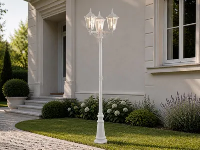 Produktbild von Konstsmide Firenze Standleuchte weiß lackiertes Aluminium, klares Glas 7217-250