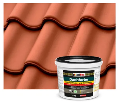 Isolbau Dachfarbe Ziegelrot 12 kg Sockelfarbe Dachlack Fassadenfarbe wasserdicht