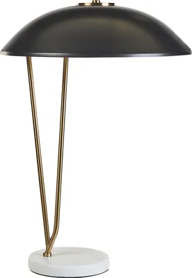 Image de BELIANI Lampe à poser noir et or base en marbre abat-jour en fer bureau style moderne